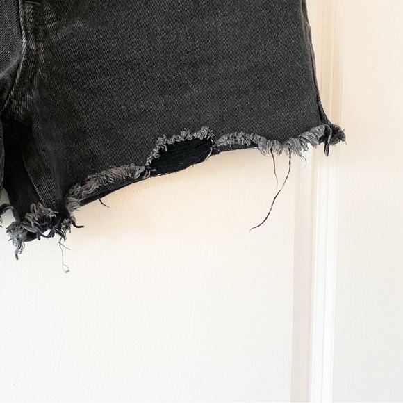 FREE PEOPLE Makai Cut Off Shorts In Washed Black Vacation - Picture 5 of 9